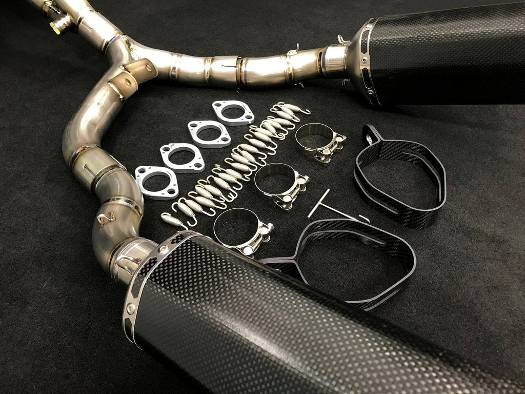 Vandemon   Z1000 & SX Titanium Exhaust & Twin Carbon Fiber Mufflers KAWAZ10EXTIKITTB VA-20