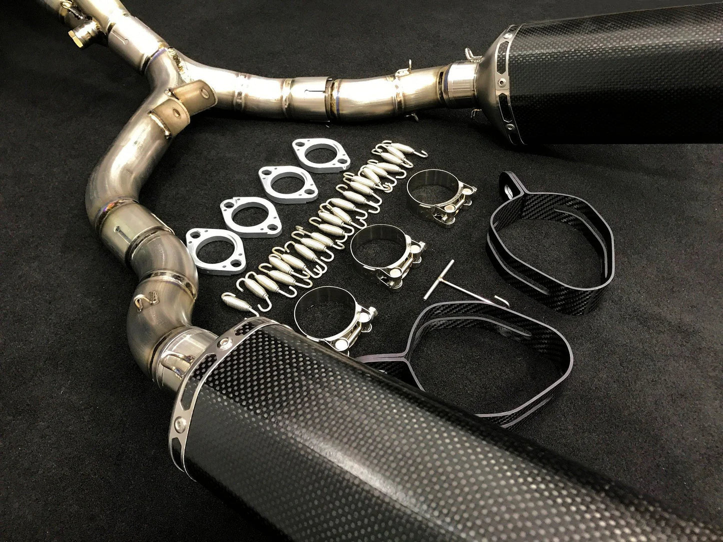 Vandemon   Z1000 & SX Titanium Exhaust & Twin Carbon Fiber Mufflers KAWAZ10EXTIKITTB VA-20