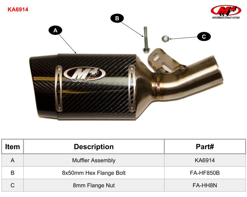 M4 Exhaust Carbon Fiber Street Slayer Slip On 2009 - 2024 ZX6R KA6914