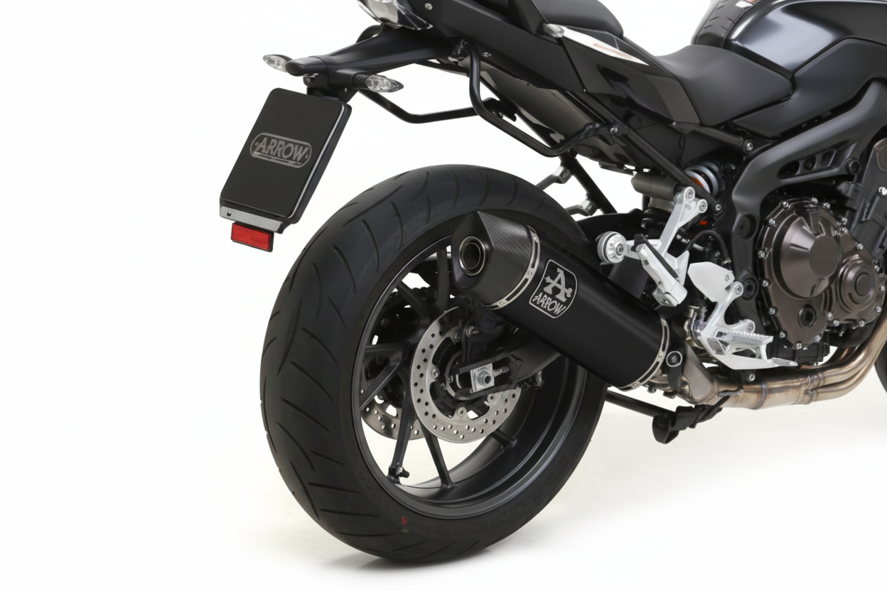 71925AKN  Arrow Maxi Race-Tech Slip-on Exhaust, Aluminum Dark for BMW R1250R/RS 19-20