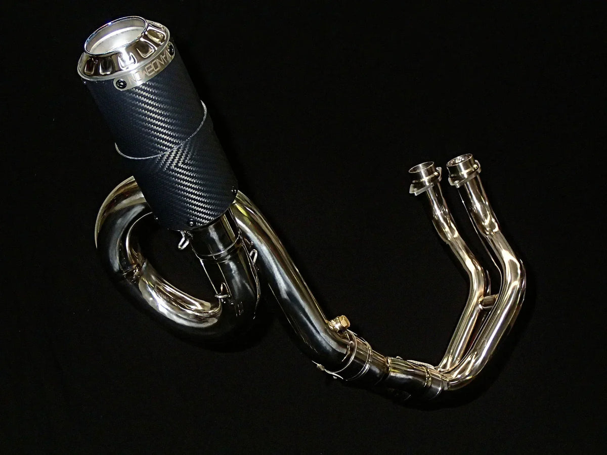 Vandemon  Yamaha MT07 FZ07 XSR700 Titanium Exhaust System Carbon Muffler 2014-2024 YAMAMT07EXHTICFC VA-80