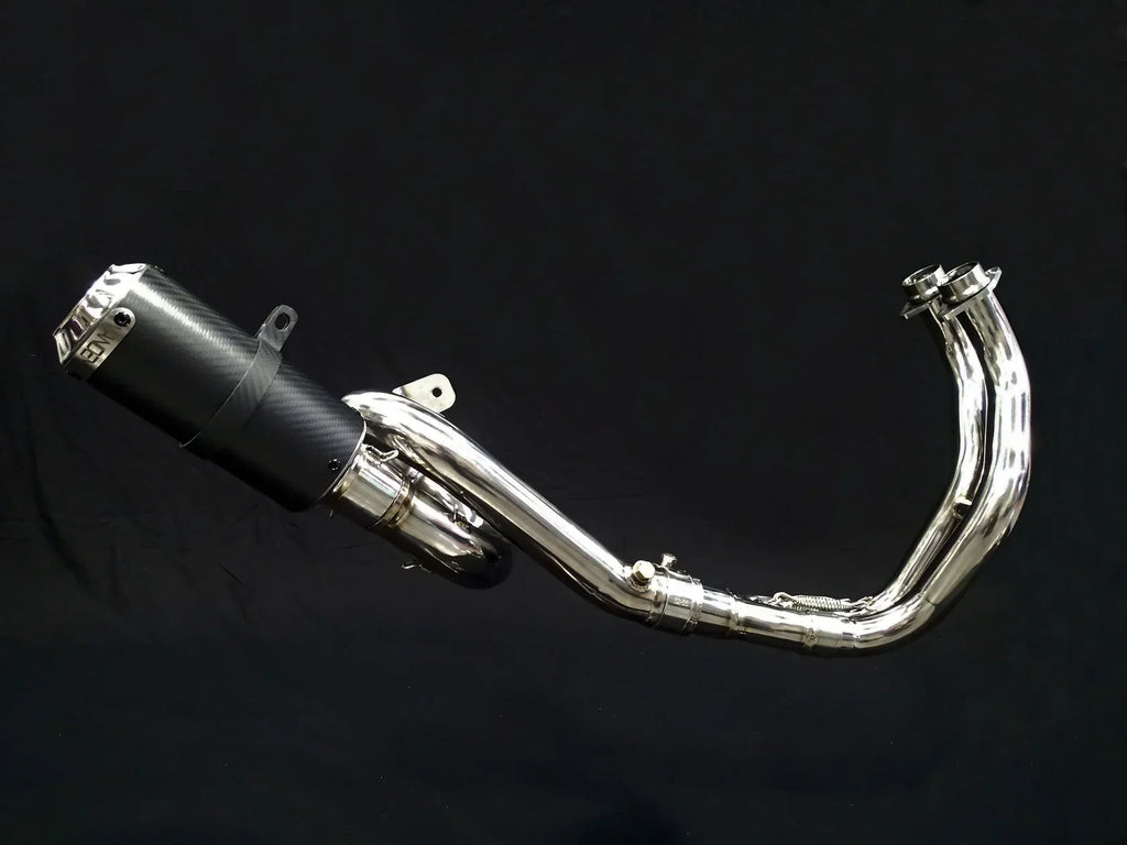 Vandemon  Yamaha MT07 FZ07 XSR700 Titanium Exhaust System Carbon Muffler 2014-2024 YAMAMT07EXHTICFC VA-80