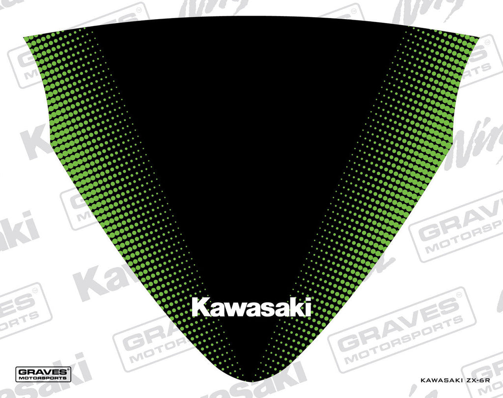 Graves ZX-6R Zero Gravity Tall Windscreen Sticker - Green  STK-24ZX6-WSG