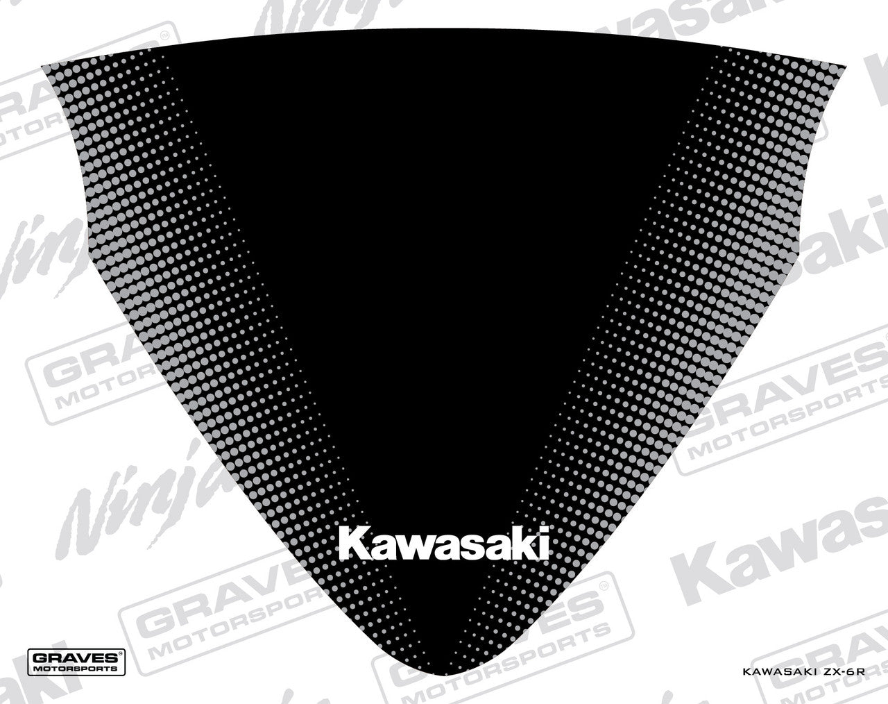 Graves ZX-6R Zero Gravity Tall Windscreen Sticker - Black  STK-24ZX6-WSK