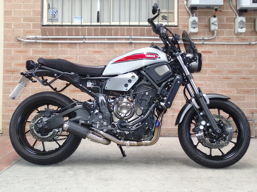 Vandemon  Yamaha MT07 FZ07 XSR700 Titanium Exhaust System Carbon Muffler 2014-2024 YAMAMT07EXHTICFC VA-80