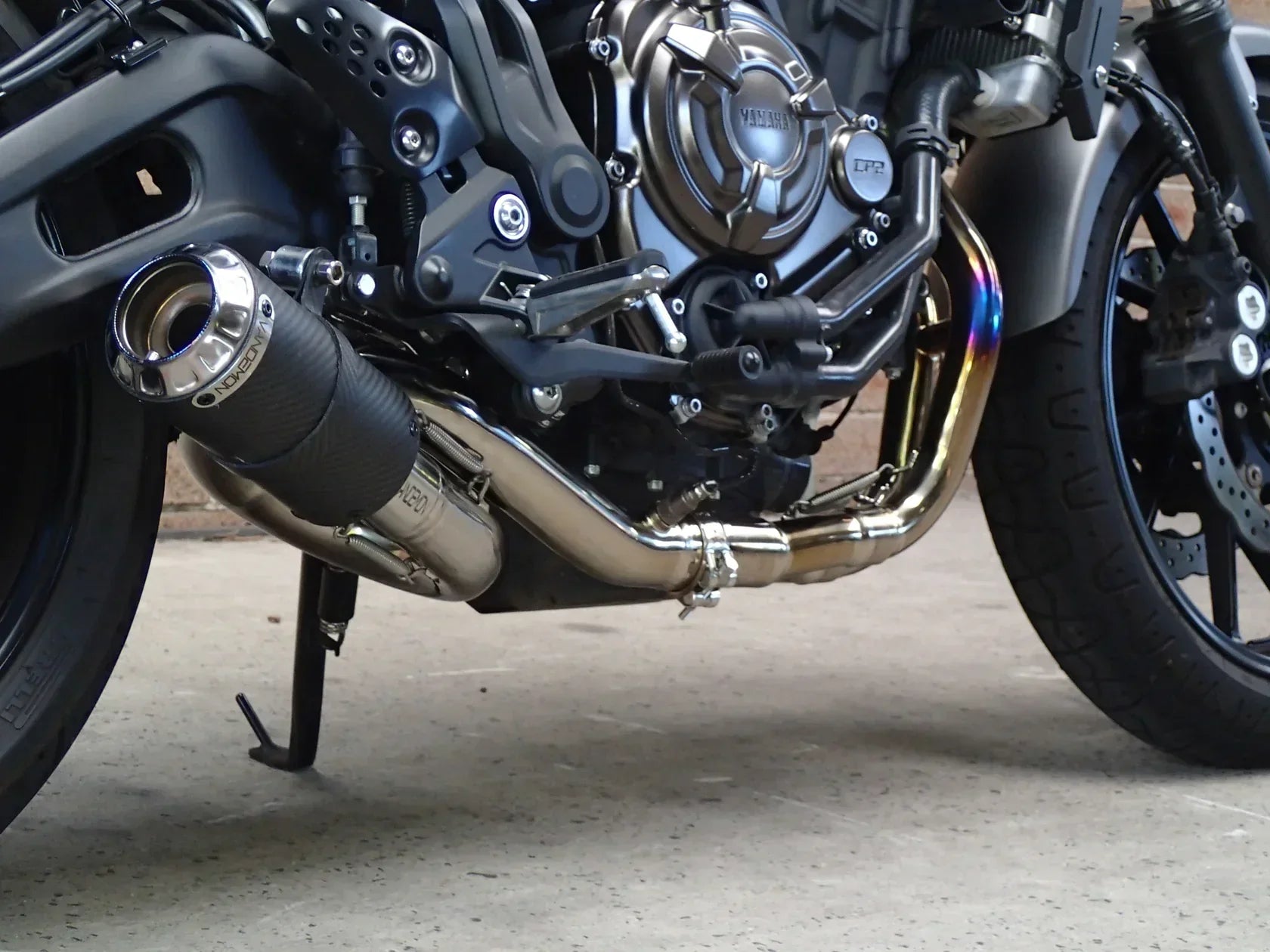 Vandemon  Yamaha MT07 FZ07 XSR700 Titanium Exhaust System Carbon Muffler 2014-2024 YAMAMT07EXHTICFC VA-80
