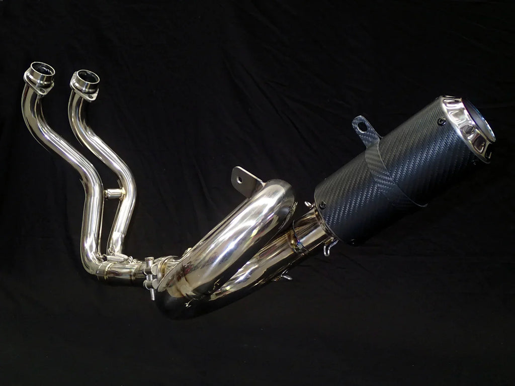 Vandemon  Yamaha MT07 FZ07 XSR700 Titanium Exhaust System Carbon Muffler 2014-2024 YAMAMT07EXHTICFC VA-80