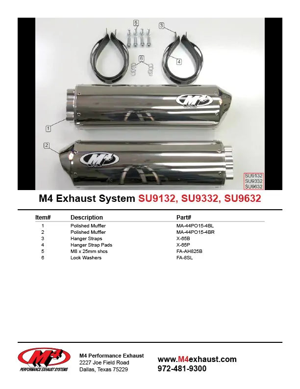 M4 Exhaust Polished Bolt-Ons 1998-2000 TL-S SU9132