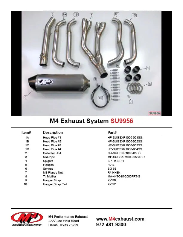 M4 Exhaust Full System Titanium Canister 2005-2006 GSXR 1000 SU9956