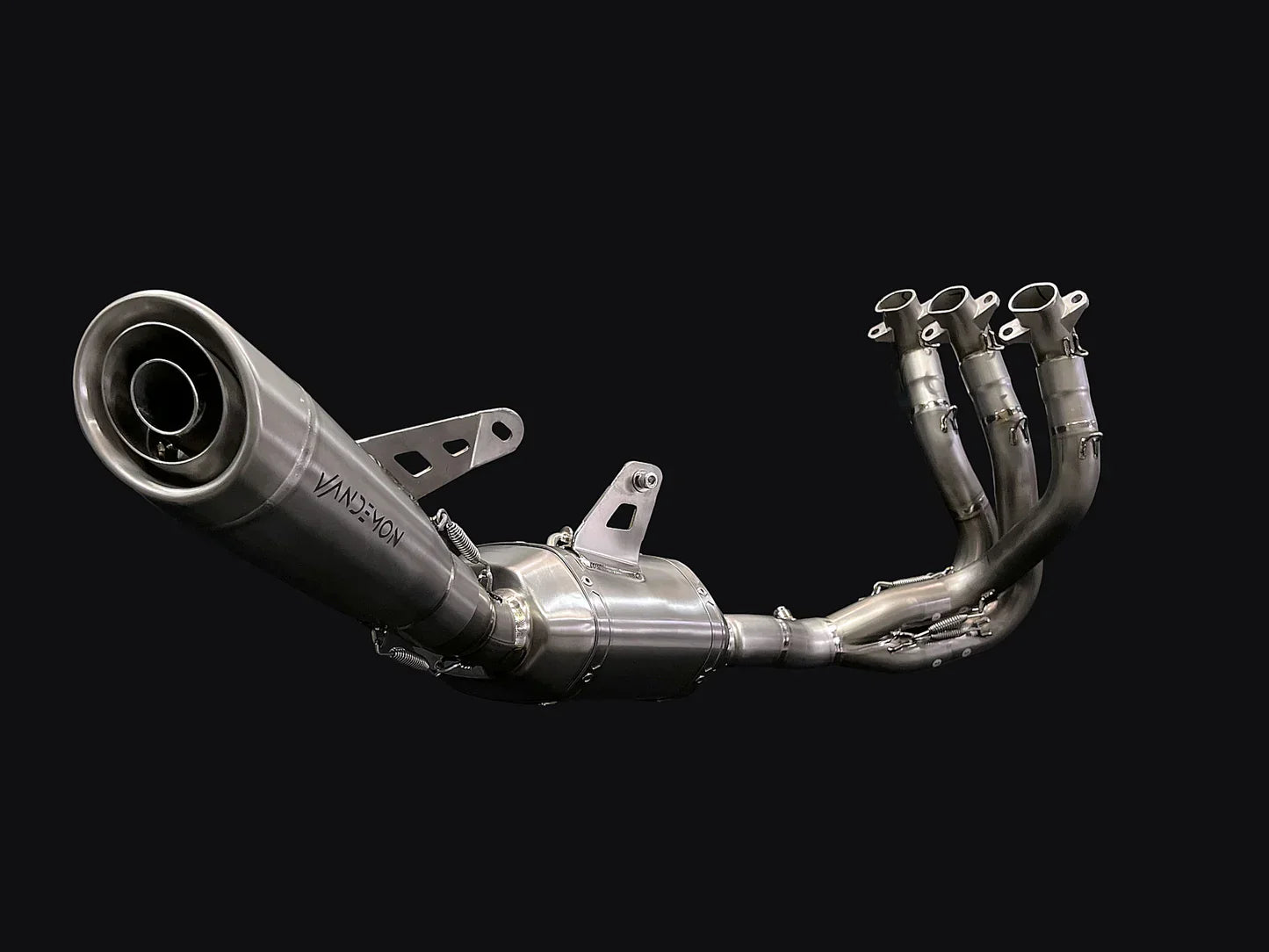 Vandemon Triumph 765 S/R/RS and Moto 2 Street Triple Slash Cut Titanium Exhaust 2023-2024 TRIUM765STTIEXB VA-149