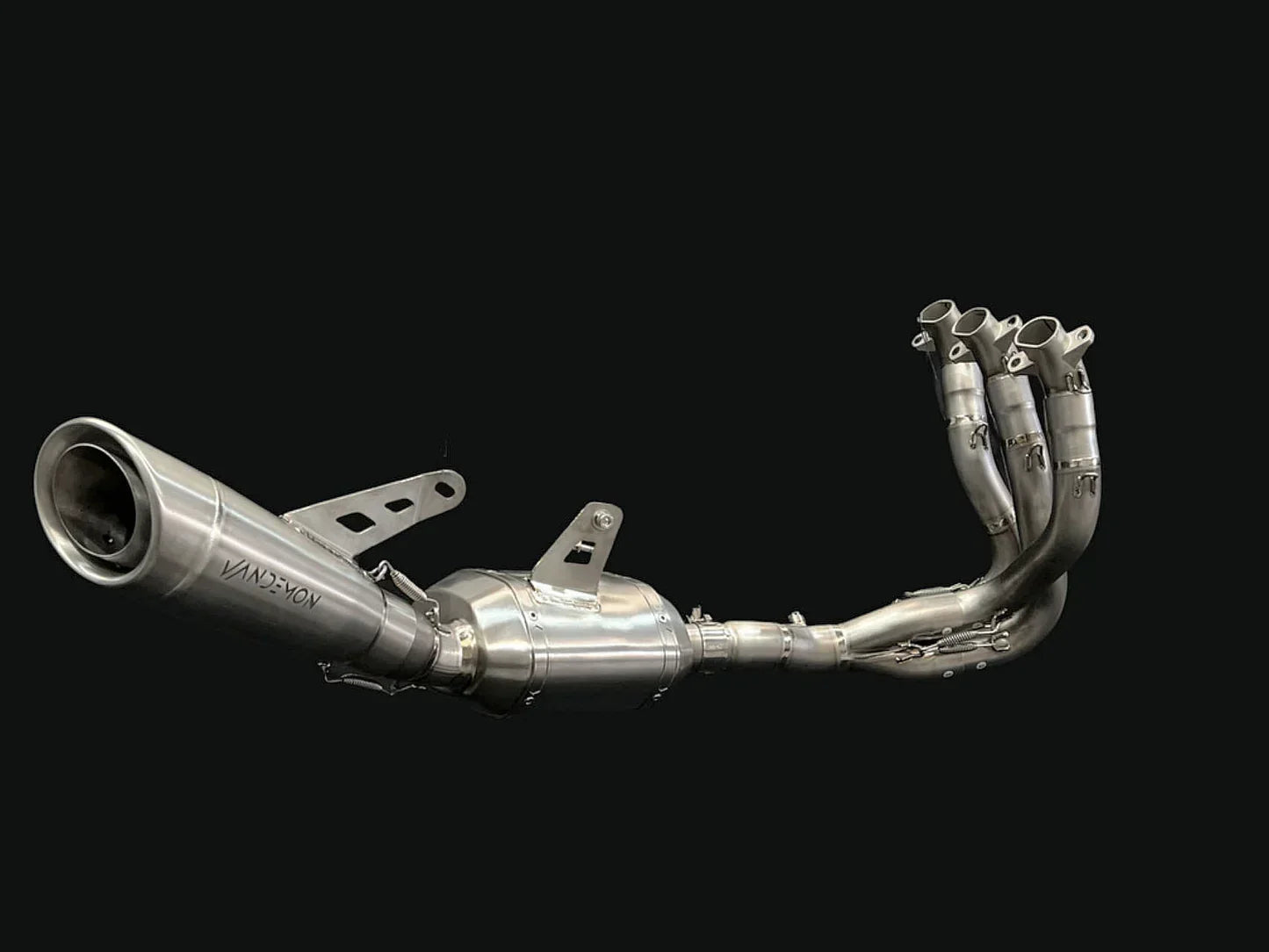 Vandemon Triumph 765 S/R/RS and Moto 2 Street Triple Slash Cut Titanium Exhaust 2023-2024 TRIUM765STTIEXB VA-149
