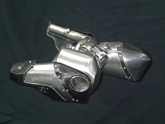 Vandemon Triumph Rocket 3R & GT 2500 2019-25 Titanium Bimodal Stealth Titanium Slip-On Mufflers TRIUMROCKET3O2MUFA VA-152