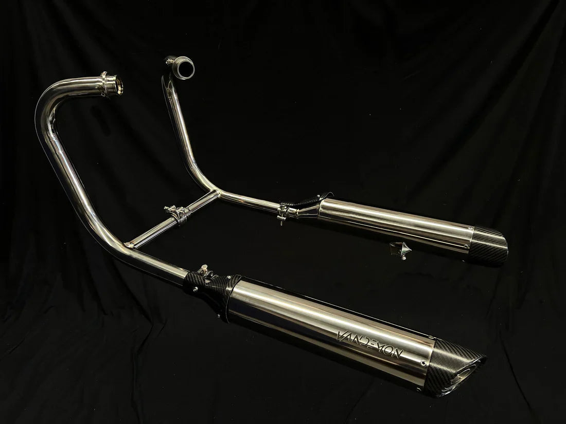 Triumph Bonneville Bobber  Speedmaster 1200 Polished Titanium H Pipe Exhaust TRIUM120BOBREXPOB VA-13