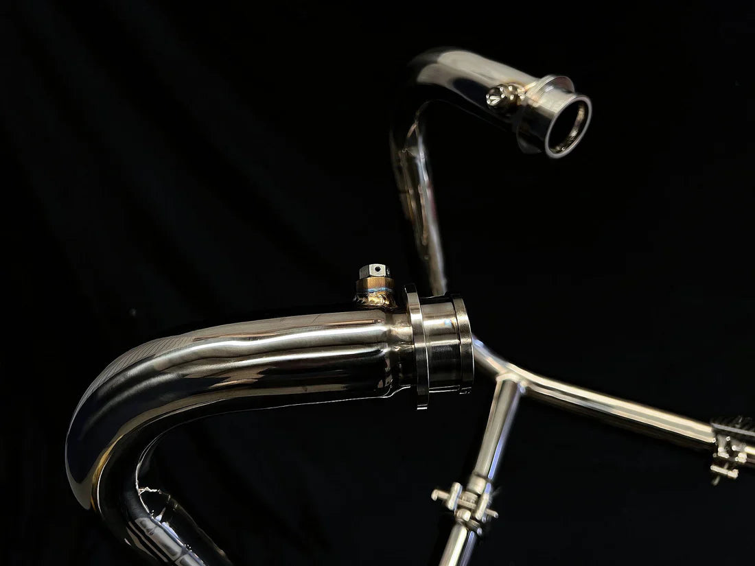 Triumph Bonneville Bobber  Speedmaster 1200 Polished Titanium H Pipe Exhaust TRIUM120BOBREXPOB VA-13
