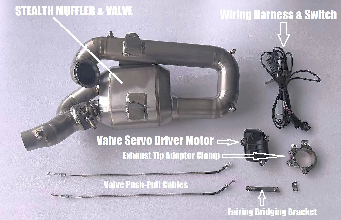 Vandemon  Ducati V2 Panigale & Bayliss Edition Titanium Stealth Slip-On Bimodal Muffler  DUCV2TIEXLINKWVA