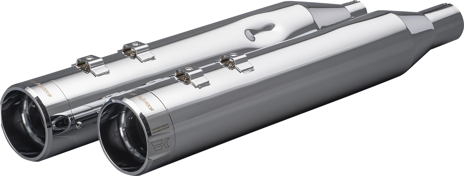 KHROME WERKS 4-1/2" HP-Plus Slip-On Mufflers - Chrome Klassic Tip 202925
