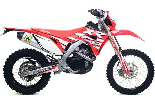 Arrow Honda CRF450L/XR 19-25  Homologated Race Tech Aluminium Silencer With Catalyst With Carbon End Cap And With Welded Link Pipe 72530akz
