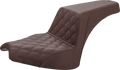 SADDLEMEN Step Up Seat - Front Lattice/Rear Smooth - Brown - Chief I21-04-172BR