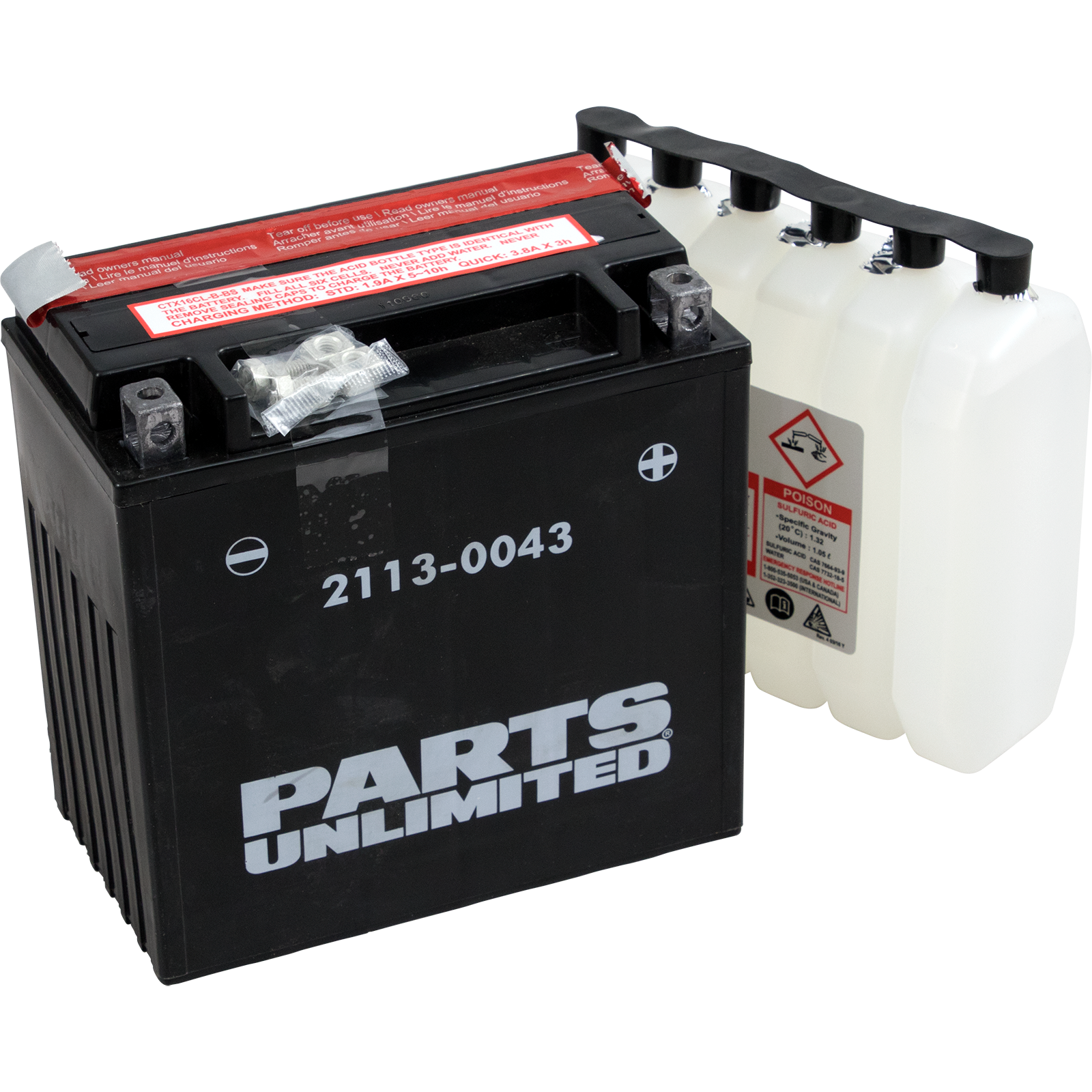 Parts Unlimited Agm Battery - Ytx16clb-Bs 1.05 L Ctx16cl-Bbs