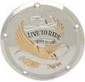 DRAG SPECIALTIES Live to Ride Derby Cover - 5-Hole - Gold D33-0110GA
