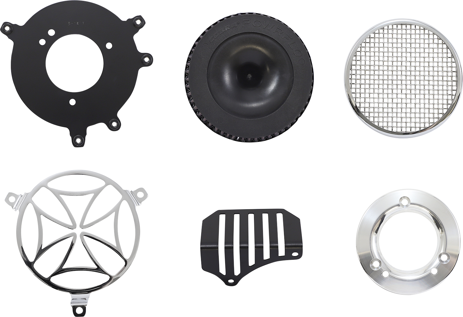 COBRA Air Filter - Cross - Chrome 606-0101-02-SB