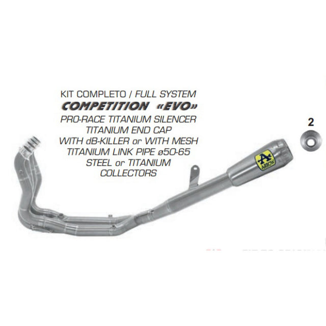 71206CP Arrow S1000RR 20-25/M1000RR 23-24 Competition Evo Full Exhaust Titanium with STEEL headers