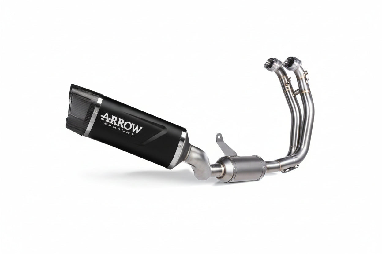 APRILIA RS660 E5+ 2025 FULL SYSTEM WITH INDY-RACE EVO ALUMINIUM DARK EXHAUST - 77008akn