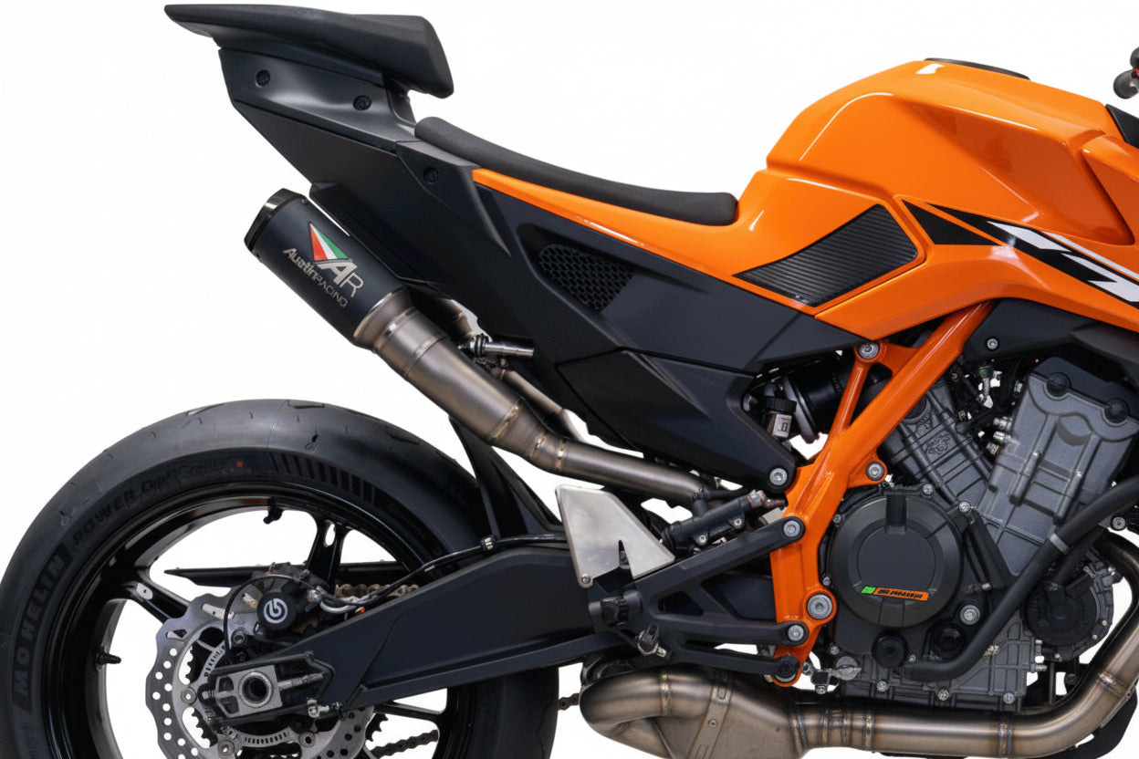 Austin RS22 140mm - 2026 KTM 990 RCR RS22 DUAL UNDERSEAT BOX DELETE TITANIUM EXHAUST SYSTEM  AR101