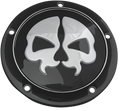 DRAG SPECIALTIES Split Skull Derby Cover - Black - 5-Hole 78043B
