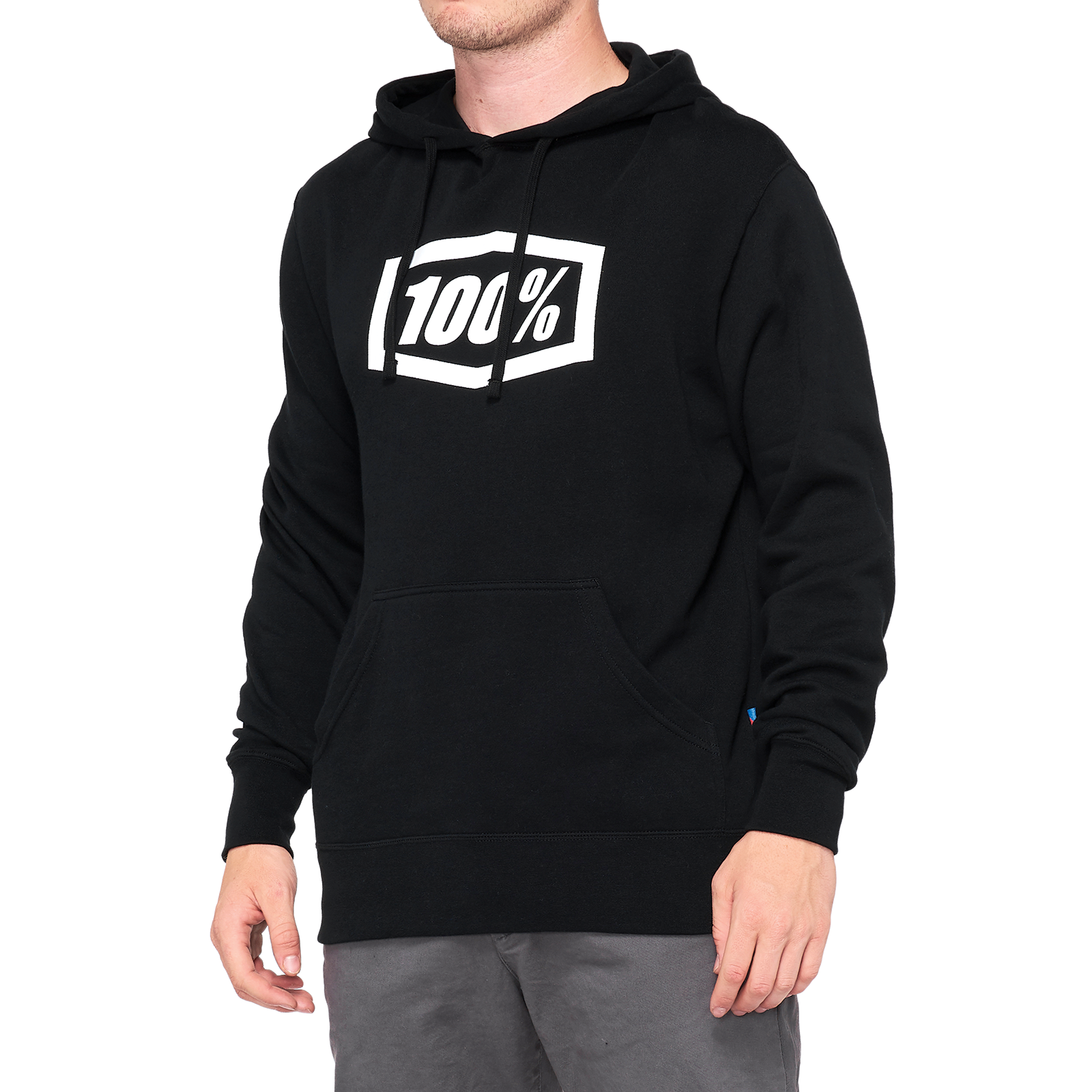 100% Hoodie Icon - Black - Large 20029-00002