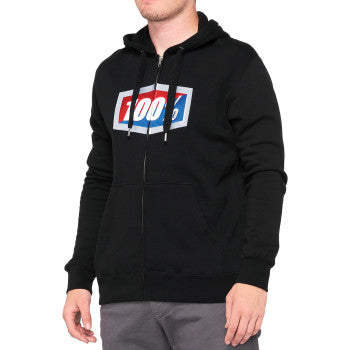 100% Official Fleece Zip-Up Hoodie - Black - 2XL 20032-00014