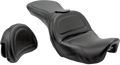 SADDLEMEN Seat - Explorer - With Backrest - Stitched - Black - Dyna 806-04-0301