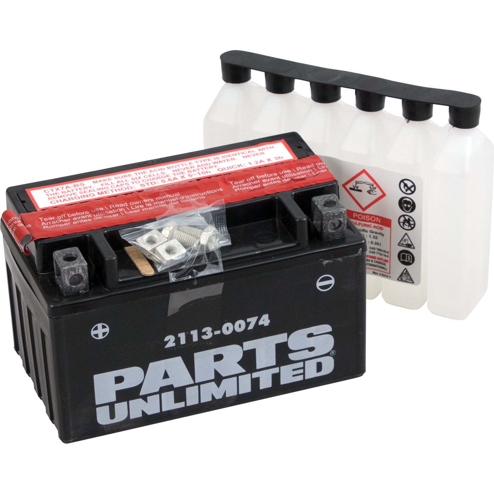 Parts Unlimited Agm Battery - Ytx7a-Bs .35 L Ctx7a-Bs