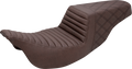 SADDLEMEN Step-Up Seat - Front Tuck-n-Roll/Rear Lattice Stitch - Brown - FL '08-'23 808-07B-176BR