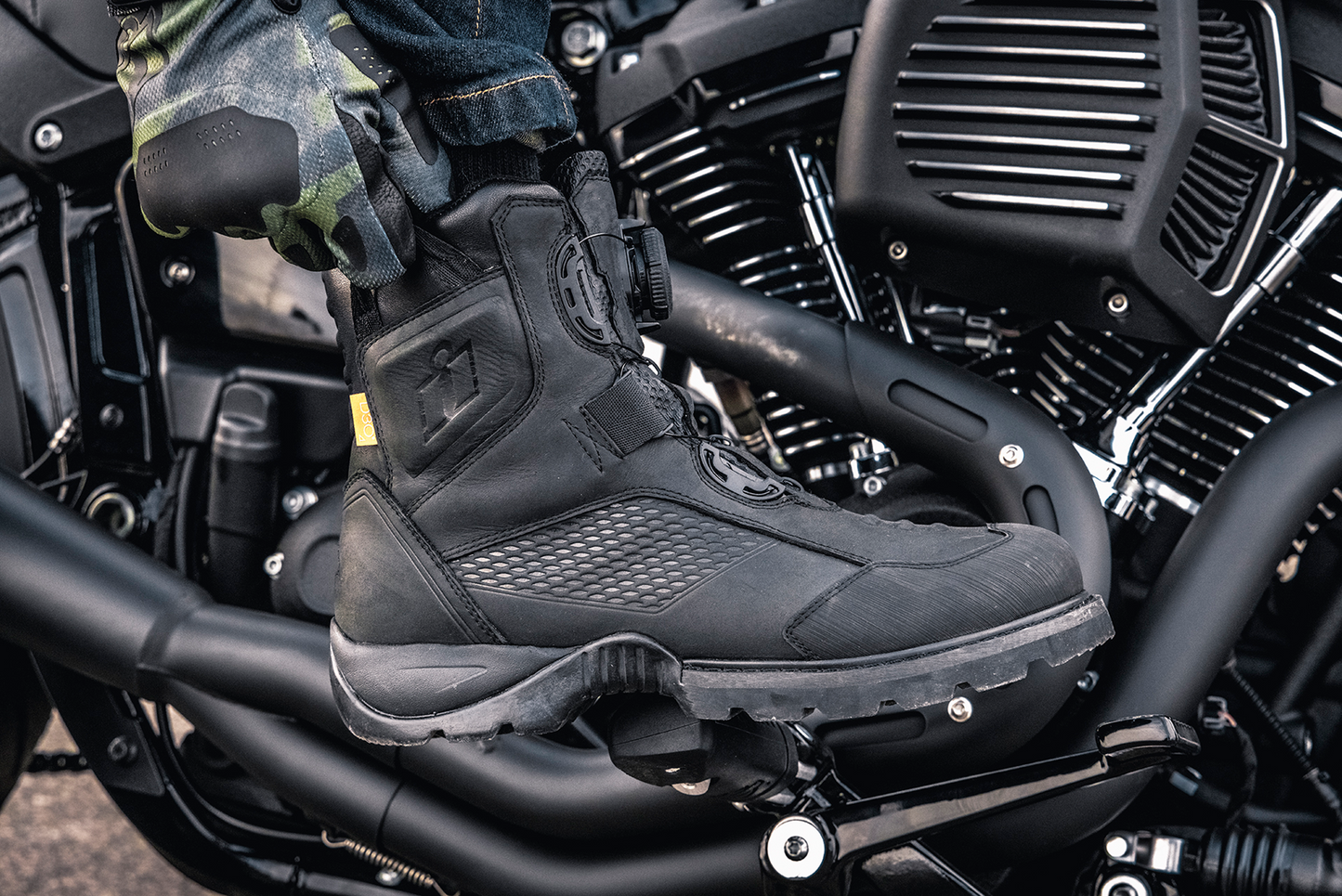 ICON Stormhawk Boots - Black - Size 10.5 3403-1155
