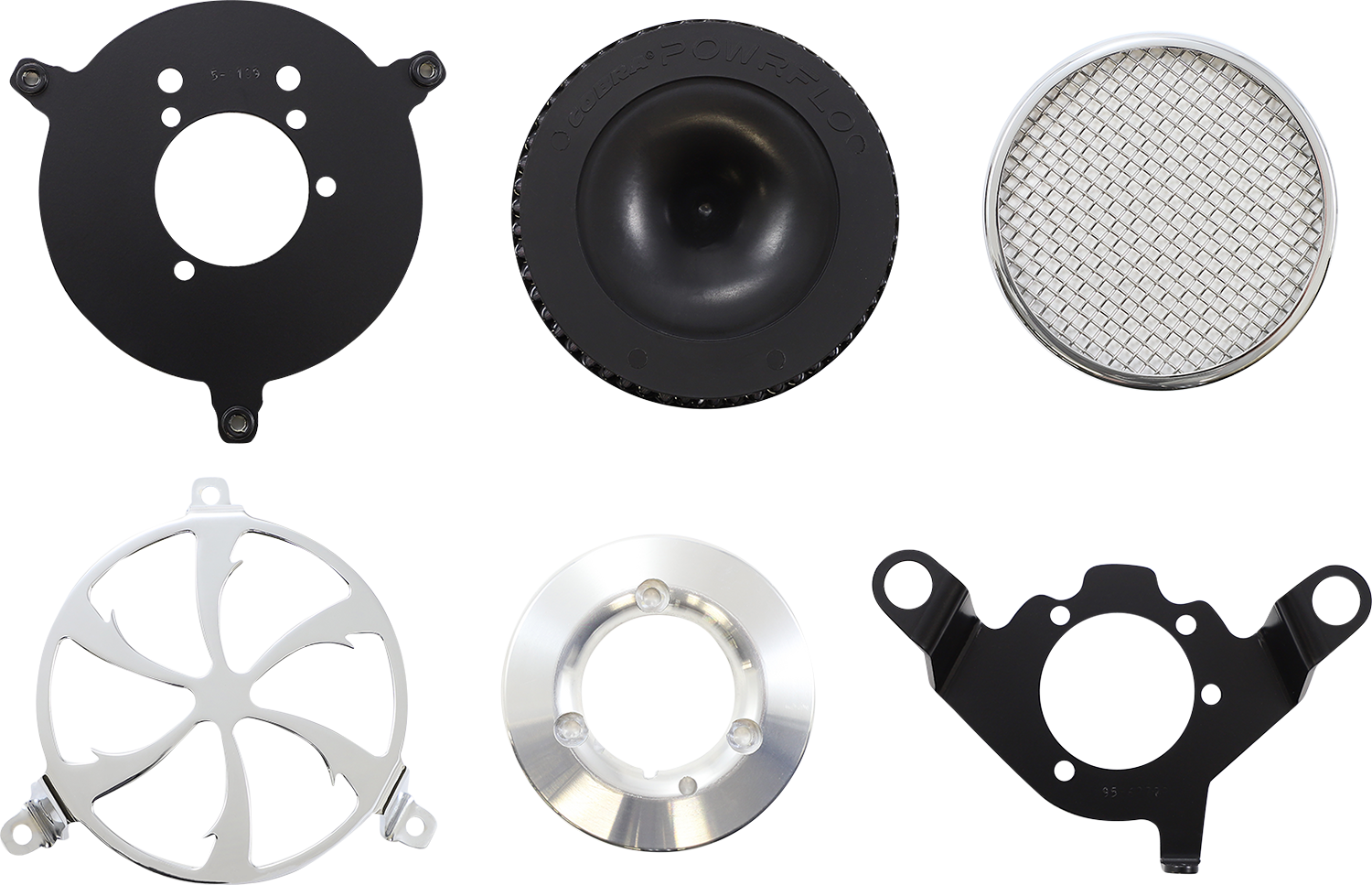 COBRA Air Filter - Swept - Chrome 606-0102-01-SB