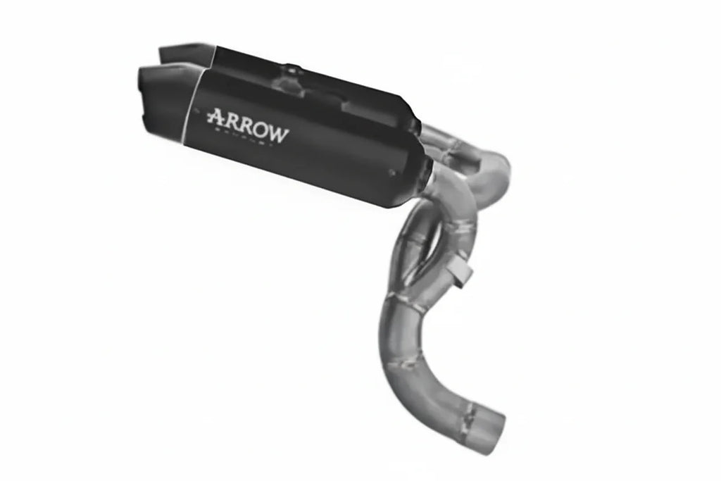 Arrow 77004PRN DUCATI PANIGALE V2/V2S E5+ 2025 2026 RH/LH ROUND SIL TITANIUM DARK SILENCERS + STAINLESS STEEL LINK PIPE