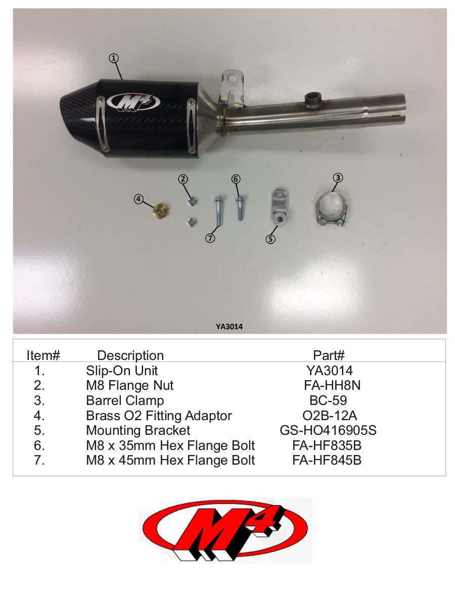 M4 Exhaust Carbon Fiber Street Slayer Slip On 2015-2024 R3/MT-03 YA3014