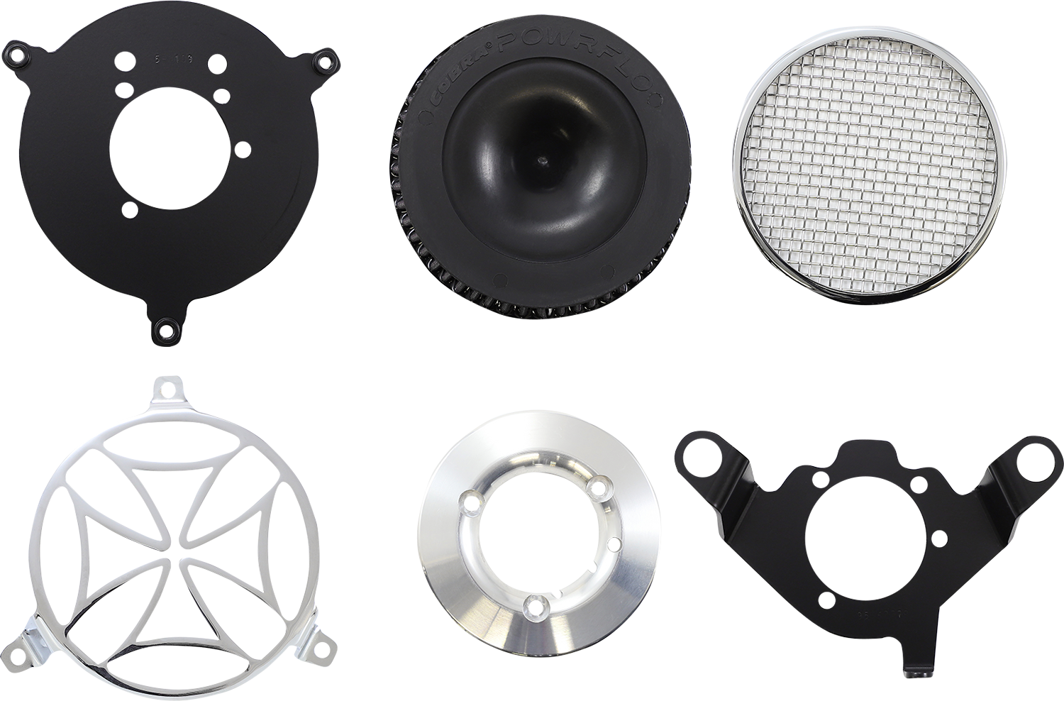 COBRA Air Filter - Cross - Chrome 606-0102-02-SB