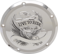 DRAG SPECIALTIES Live to Ride Derby Cover - 5-Hole - Chrome D33-0110CA