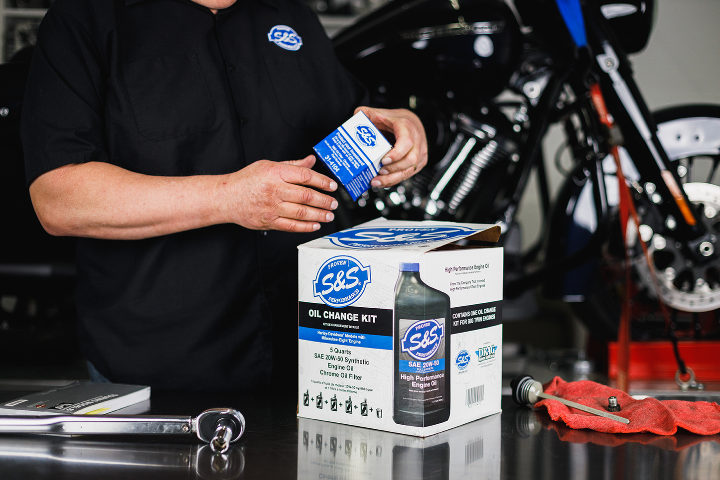 S&S CYCLE Oil Change Kit for M8 162233