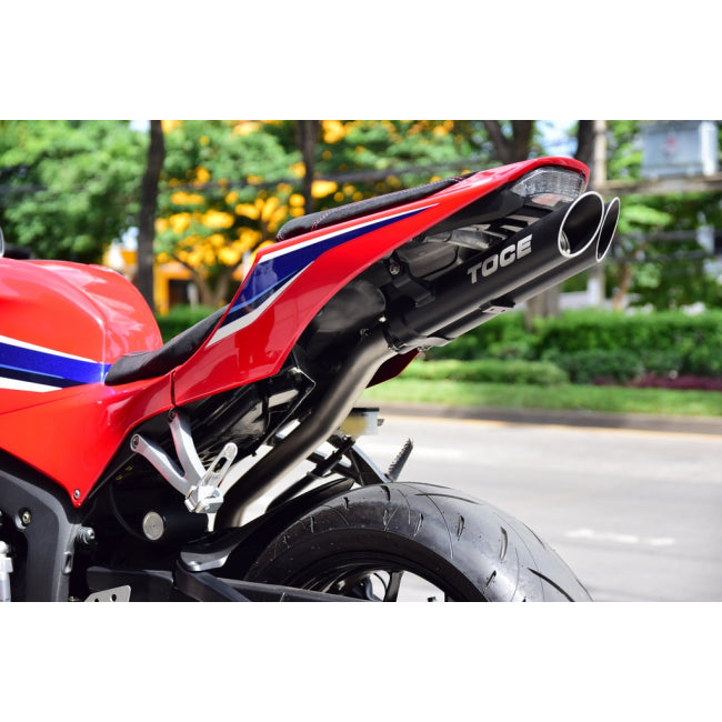 Toce T-Slash Full Exhaust System  Black Powdercoated Midpipe + Cat-Pipe Honda CBR600RR 07-25 30126-HON-T6FS