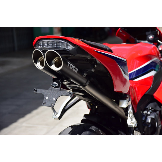 Toce T-Slash Full Exhaust System  Black Powdercoated Midpipe + Cat-Pipe Honda CBR600RR 07-25 30126-HON-T6FS