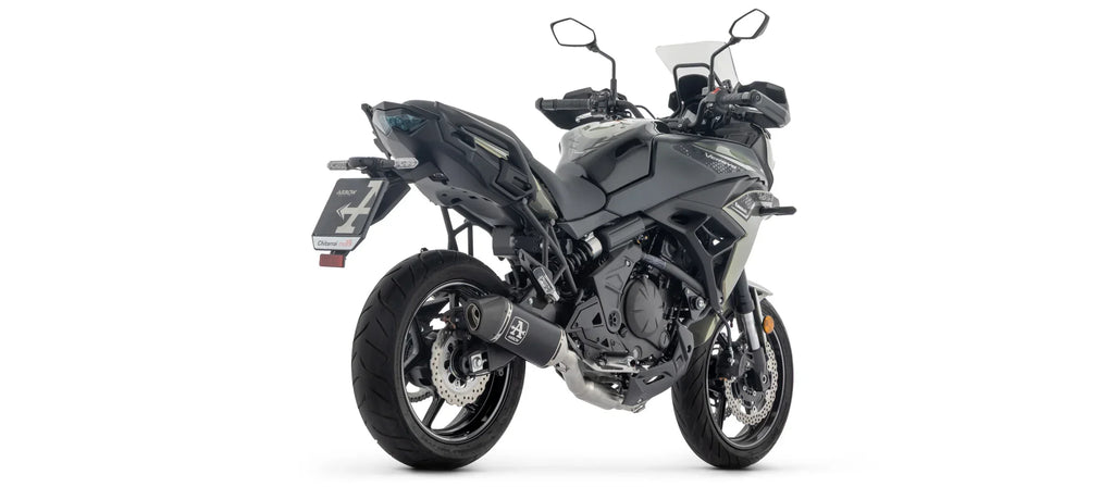 Arrow  Kawasaki  Z650 / Ninja 650 / Versys 650 E5+ 2025 Full System With Veloce Aluminium Dark Silencer - 77501van