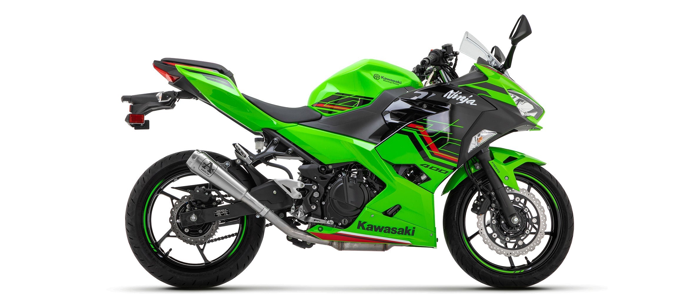 IN STOCK 71874PRI Arrow Pro-Race Slip-on Exhaust, Nichrome for  Ninja 400/Z400 500 2019- 2025