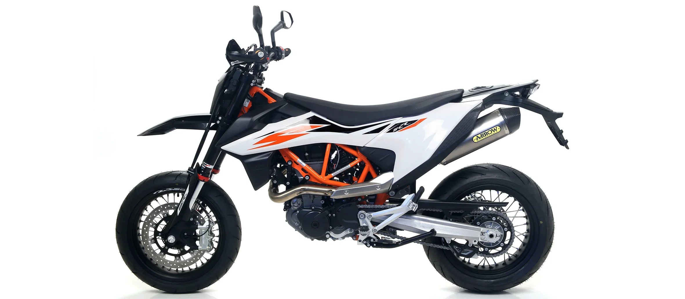 IN STOCK OPEN BOX Arrow KTM 690 SMC/ENDURO R LC4 9-24  Race-Tech Titanium Slip On With Carbon End Cap 72624pk