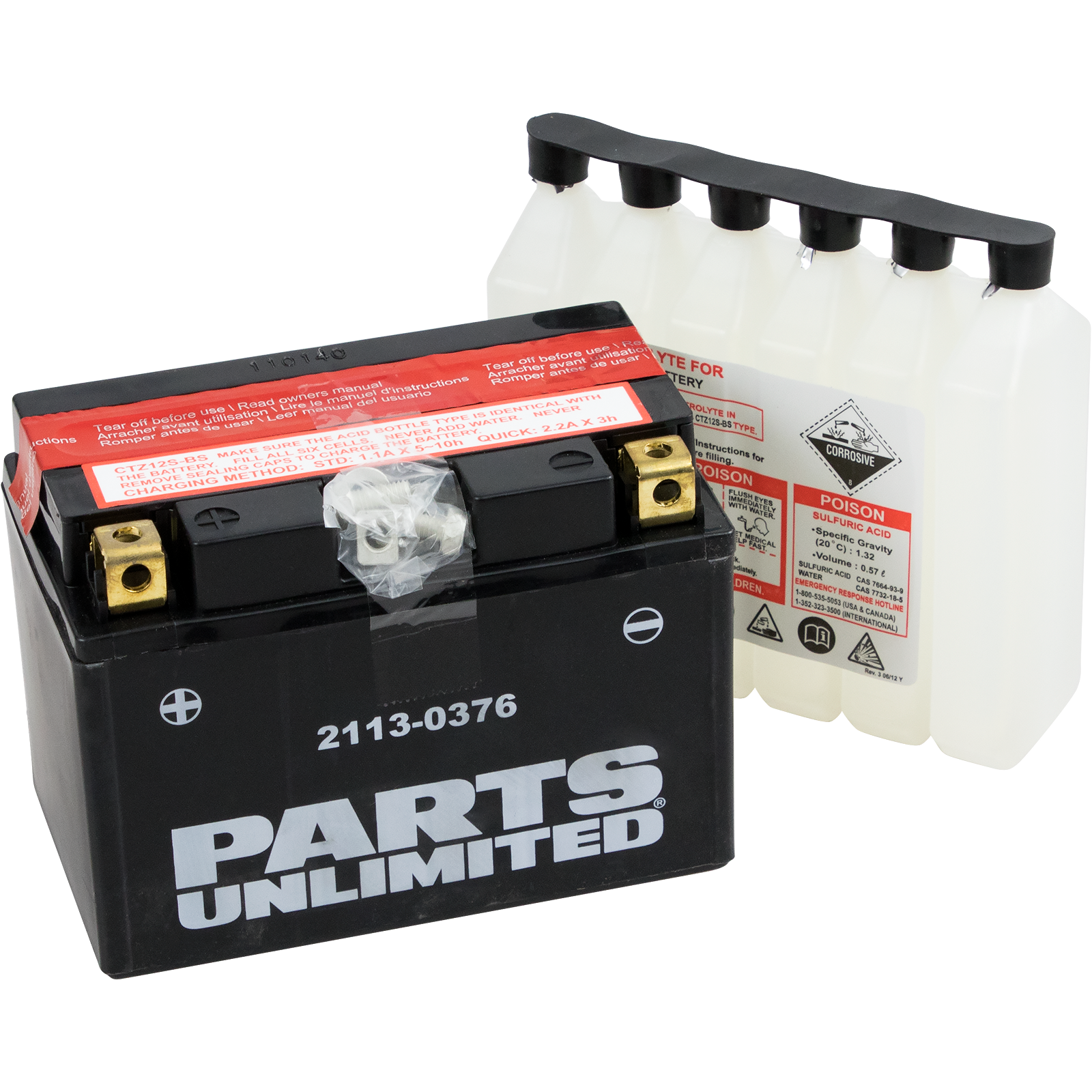 Parts Unlimited Agm Battery - Ytz12s-Bs Ctz12s-Bs
