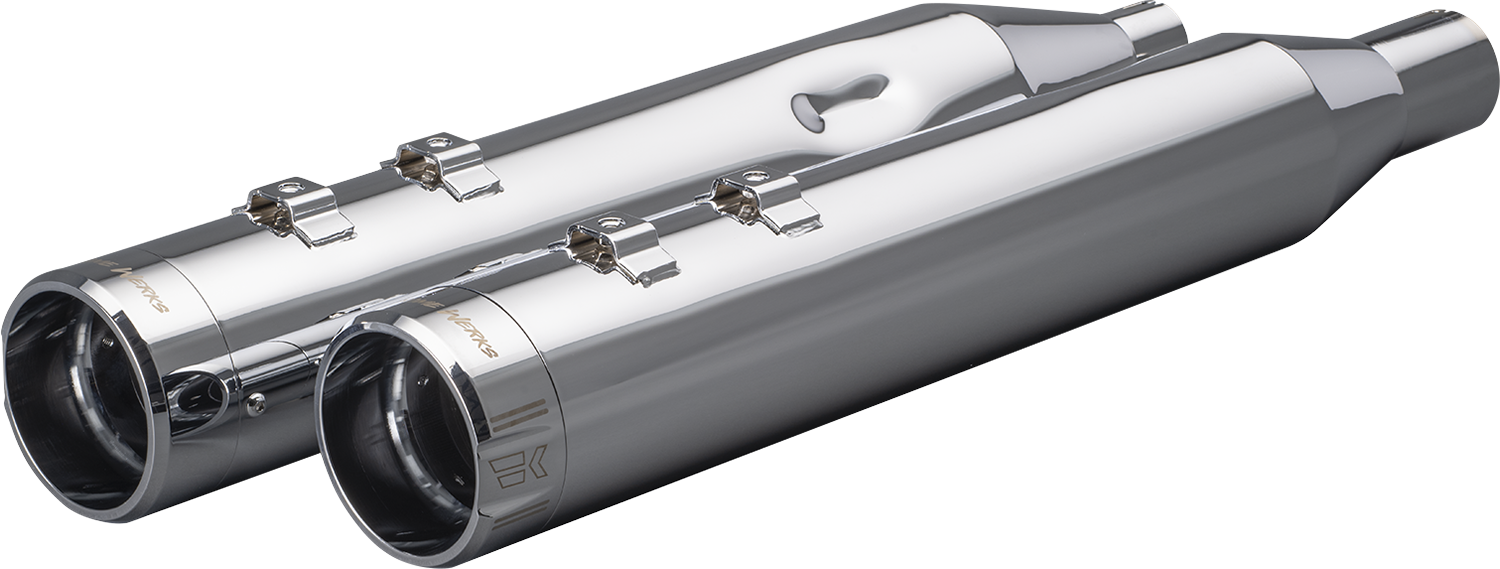 KHROME WERKS 4-1/2" HP-Plus Slip-On Mufflers - Chrome Klassic Tip 202975