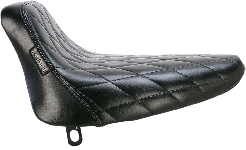 LE PERA Bare Bones Solo Seat - Diamond Stitch - Black - Softail LN-007DM