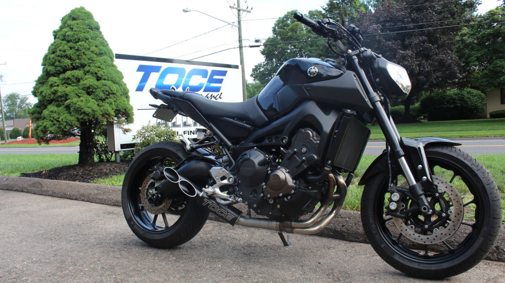 TocePerformance  Double Down Decat Exhaust slip on Black Powdercoated Midpipe   FZ-09 & MT-09 14-20 30147-YAM-DD09